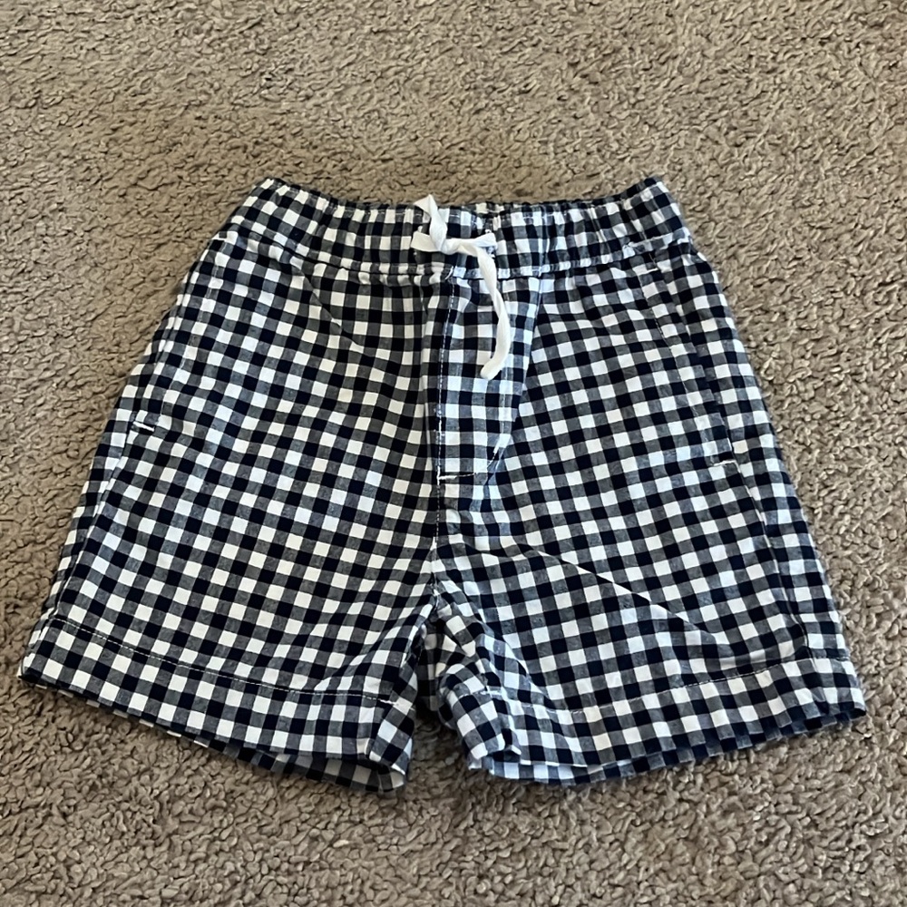 Janie and Jack Navy Gingham Shorts